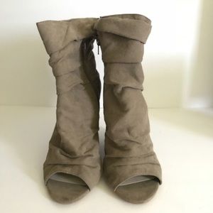 Torrid Taupe Slouch Peep Toe Wedge